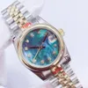 Acciaio ST9 di alta qualità bicolore viola quadrante con diamanti quadrante 31 mm orologio meccanico automatico da donna cinturino giubileo movimento zaffiro orologi da donna orologio U1