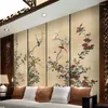 Papéis de parede 3 D Wallpaper TV Wall Mural para fundo Flor de tinta grande e quadros da sala de estar de estilo retrô chinês
