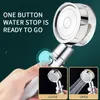 Bathroom Shower Heads Propeller Head Water Saving Flow 360 Degrees Rotating With Fan ABS Rain High Pressure spray Nozzle Accessories 230419