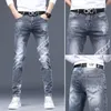 Jeans masculinos Slim Streetwear 90s Hip Hop Roupos de designer gráfico skinny Original Cowboy Casual Stretch Borderys Troushers for Men 230420