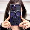 3DクールスカルスケルトンホローハロウィーンケースIPhone 11 12 13 14 Pro Max Ploting lpplating熱散逸光沢マットショックプルーフシリコンソフトカバー