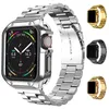 Pour Apple Watch Ultra série 8 7 6 5 4 Mod Kit armure étui de protection bracelet en acier inoxydable couverture 41mm 45mm 49mm