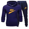 Nouveau Mode Hommes Vêtements Pulls Sweat Ensembles Hommes Marque Imprimer Survêtements À Capuche Deux Pcs Pantalons Chemises De Sport Automne Hiver Survêtement