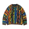 Pulls pour hommes 2023 Col ras du cou Style ethnique Mode Coloré Épissage Pull Pull Homme Automne Pull Pour Hommes Tricoté