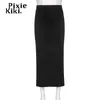 Rijren Pixiekiki Streetwear Y2K Drawstring Lage Rise Maxi Skirts Womens 2023 Fall Fashion Black Long Rok P77-CZ30 P230420