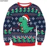 Women's Sweaters IOOTIANY Men Autumn Party Holiday Pullovers 3D Printed Loose Sweatshirts Top Funny Cute Cartoon Dinosaur Ugly Christmas Sweater 231118