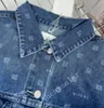 Jean and Denim Tacets for Women Blue Alllover Logo Drukowane designerskie dżinsowe kurtka dla kobiet dżinsowe luksusowe kurtka luksusowa kurtka