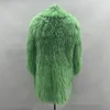 Fourrure pour femmes Faux JANEFUR vert manteau de mouton mongol femmes 2023 Long 100 cm mode de luxe personnalisé hiver réel manteaux d'agneau tibétain 231118