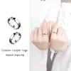 Anillos de boda Anillo de pareja de carburo de tungsteno blanco para hombres y mujeres Bandas clásicas facetadas de moda para boda Grabado personalizado 231118