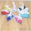 Keychains Lanyards Mini Shoes Keychain Bag Charm Woman Men Kids Key Ring Holder Gift Chic Sneaker Car Pendant25655 Drop Delivery Fas Otbfr
