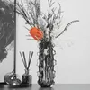 Vasi Fashion Modern Creative Clear Glass Resign Elegant Art Home Decoration Indoor Office Desktop Ornaments Wedding Vase Flower