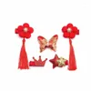 Acessórios para cabelos 5set/lote hanfu crianças touchdress de borboleta longa com borboleta meninas bebê estilo chinês em estilo de cabelo