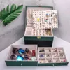 Jewelry Boxes Multi functional PU Leather Drawer style Box Earrings Oversized Holder Case Lock 231118