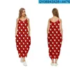 Casual Dresses Dress For Women Halter Neck Summer Christmas Printed Sleeveless Midi Backless Loose Party Sexy Beach Streetwea