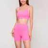 LU Alignez les tenues d'alignement sans couture vêtements de gymnase de gymnase de gymnase Time deux pièces Femmes Running Fitness Set Sport Bra Top High Wison Shorts Sport Lemon Dame Dame