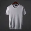 Męskie koszulki Summer New Men's Fashion O Neck Casual Knited T-shirt pusta lodowe jedwabne topy z krótkim rękawem Slim Fit Tee koszulki 230420