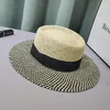 Wide Brim Hats Womens Paper Straw Boater Hat Beach Flat Dress Fashion Show