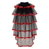 Skirts Gothic Tulle Skirt Women Punk Puffy Ruffle Tutu Bustle Sexy Steampunk Cocktail Party Tieon Overskirt 230420