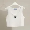 Women's Tanks & Camis Designer Tops Summer Fashion Girls White Black Ribbed Cotton Camisole Original Brand Womens Knits Tees Sleeveless T Shirts Lady Slim Vests E4KI