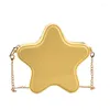 Bolsas de noite Mulheres Saco de ombro pequeno Color amarelo Cinco estrelas Crossbody Girls 'Chain Chain Mini Messenger