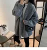 Kobiety z kapturem leniwy płaszcz z dzianiny 2023 jesień zima wszechstronna edycja koreańska.