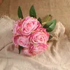Декоративные цветы венки симуляция роза цветочный украшение свадебное украшение букет пит шелковой ветвь домашняя спальня реквизит