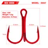 50 PCS/Lot Red Anchor Hook High Carbon Steel Barbed Treble Hook Fishing Tackle FishingFishhooks Sports Entertainment