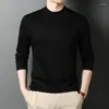 Homens camisetas Mercerizado Algodão Camisa Simples Homens Turtleneck Manga Longa Inverno Undershirt Roupas Coreanas Homem Cor Sólida Alta Qualidade XL