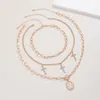 Hanger Kettingen Mode Kristal Kruis Maagd Maria Ronde Ketting Voor Vrouwen 2023 Multilevel Vrouwelijke Ketting Sieraden Gift