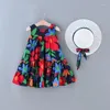 Abiti da ragazza Abiti estivi per neonate Abiti alla moda per principessa Cappello per bambini Abiti per vacanze Compleanno Abbigliamento per bambini Abbigliamento casual