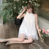 Casual Dresses Summer Elegant Mini Dress Ladies Sexy Fashion Off Shoulder Sleeveless Flower Lace White Fairy Women Clothing 782i