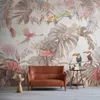 Papéis de parede 3D papel de parede tropical Plantas da floresta tropical decoração de interiores mural para cobertura de parede do quarto da sala