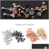 Stud 1pc / lot taille 6mm 4 couleurs punk médical en acier inoxydable titane aiguille zircon cristal boucles d'oreilles pour hommes drop delive dhgarden otzbz