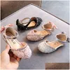 Baskets enfants princesse chaussures bébé filles plat bling cuir sandales mode paillettes doux enfants danse fête brillant a986 221107 goutte dhcm2