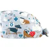 Bonnets Beanie/Skull Caps Scrubs Avec Bouton Dessin Animé Imprimé Réglable Chapeaux De Travail Réutilisable Bouffant Respirant Femmes Hommes Accessoires