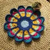 Tapis de table coloré fait à la main au Crochet napperon tasse pastorale décor de cuisine Place thé café napperon tampons à tricoter