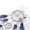 Decorative Figurines 1Pcs Leather Pink Two Ring Dream Catcher Wall Decoration Wedding Home Pendant