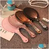 Mirrors Portable Vintage Makeup Hand Held Mirror Old Fashion Abs Comfy With Handle Beauty Tool Drop Delivery Home Garden Home Decor Dhu04