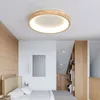 Ceiling Lights LED Wood Light For Bedroom Living Room Lighting Lamps Japanese Round Home Closet Decoration Fixture