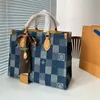 23 Femmes Upscalei Denim Totes Sacs Speedy Bandouliere Sac à main Luxurys Designers Shouder Sac à bandoulière Dames Sacs à main avec bandoulière amovible MM