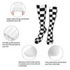 Men's Socks Classic Black And White Blocks Pattern Novelty Ankle Unisex Mid-Calf Thick Knit Soft Casual