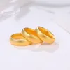 Cluster Rings 24K Yellow Gold Circle Ring Fashion Women Pure 999