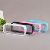 PVC Cosmetic Bag Zipper Pouch School Students Clear Transparent Waterproof Plastic PVC Storage Box Pen Case