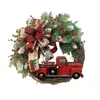 Guirlande de Noël de camion rouge de fleurs décoratives pour les décorations d'automne de porte d'entrée décoration de la maison