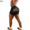 Damesshorts HLJ Mode Y2K Street chic Dames Print Hoge taille Strak Sexy Effen Kleur Sportief Mager Zomerkleding Zwart 230419