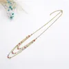 Chains Selling Winter Fashion Female Top Quality Jewelry Stainless Steel Natural Beautiful Pure Stone Crystal Dress Necklace