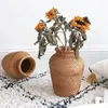 Vazolar rattan vazo saksı tutucu bitki depolama hasır dekor katlanır deniz otu sepeti