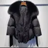 Women's Down Parkas 2023 Winter Women Warm Coat Overized Real Fur Collar Thick Luxury Outerwear Fashion 90 Goose 231118