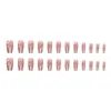 False Nails Temperament Pink Glitter Valentine's Day Press On For Women Elegant Fingernails