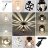 Luzes de teto vintage luz de teto moderna nórdica retro lâmpada de ferro decoração para sala de estar bar preto e branco loft e27 luzes para casa luminária q231120